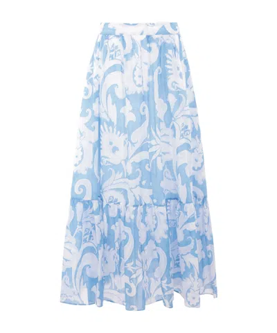 ETRO ETRO FLORAL PRINTED ELASTIC WAIST MIDI SKIRT