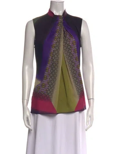 Pre-owned Etro Printed Sleeveless Top In Purple