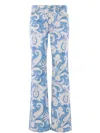Etro Printed Denim Straight-leg Jeans In Blue Multi In White