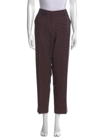 Pre-owned Etro Printed Straight Leg Pants In Black