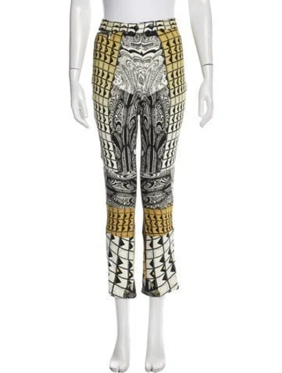 Pre-owned Etro Printed Straight Leg Pants In Black