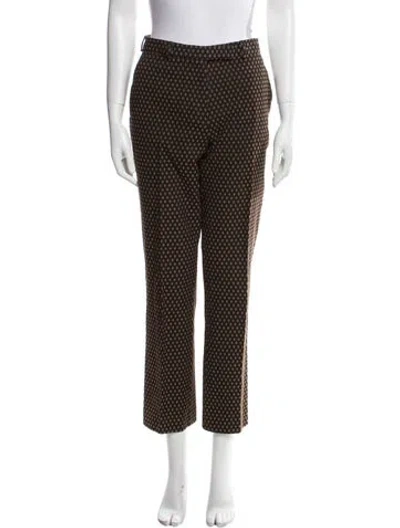 Pre-owned Etro Printed Straight Leg Pants In Black