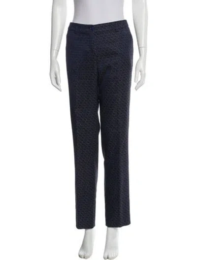 Pre-owned Etro Printed Straight Leg Pants In Blue
