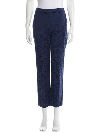 Pre-owned Etro Printed Straight Leg Pants In Blue