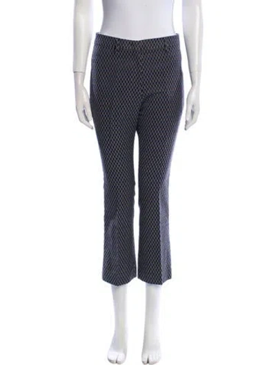 Pre-owned Etro Printed Straight Leg Pants In Blue
