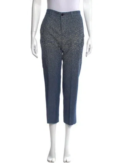 Pre-owned Etro Printed Straight Leg Pants In Blue