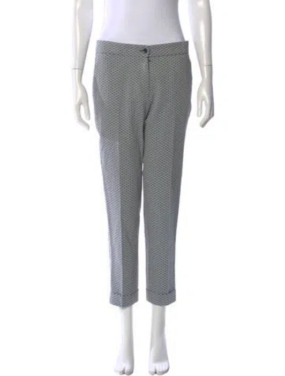 Pre-owned Etro Printed Straight Leg Pants In Blue