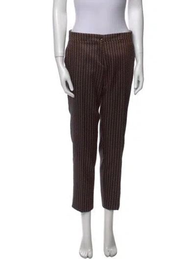 Pre-owned Etro Printed Straight Leg Pants In Brown