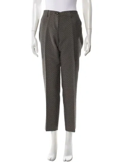 Pre-owned Etro Printed Straight Leg Pants In Brown