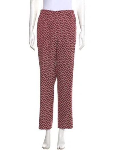 Pre-owned Etro Printed Straight Leg Pants In Burgundy