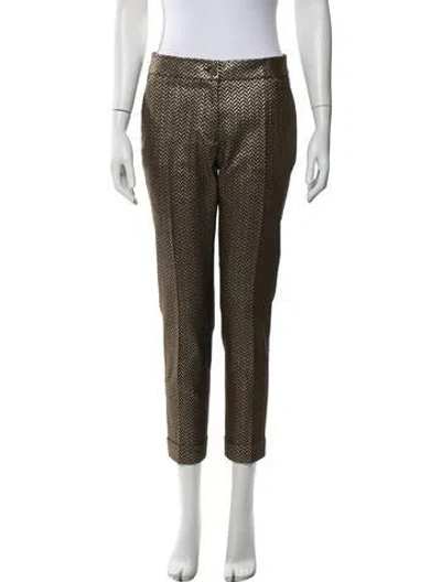 Pre-owned Etro Printed Straight Leg Pants In Gold/metallic