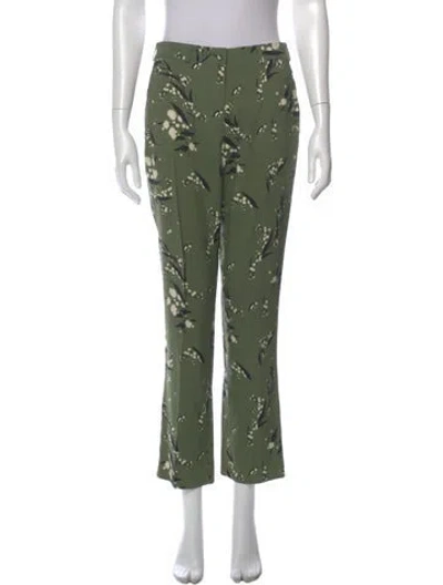 Pre-owned Etro Printed Straight Leg Pants In Green
