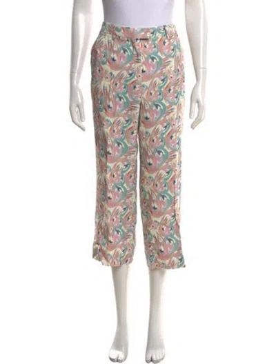 Pre-owned Etro Printed Straight Leg Pants In Neutrals