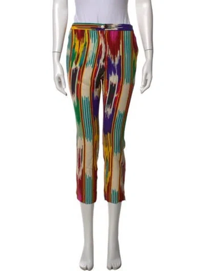 Pre-owned Etro Printed Straight Leg Pants In Neutrals