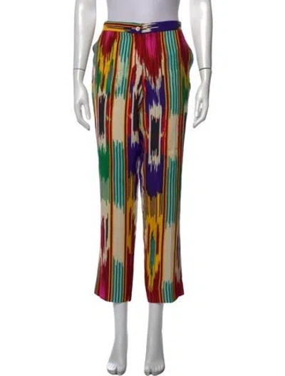 Pre-owned Etro Printed Straight Leg Pants In Neutrals