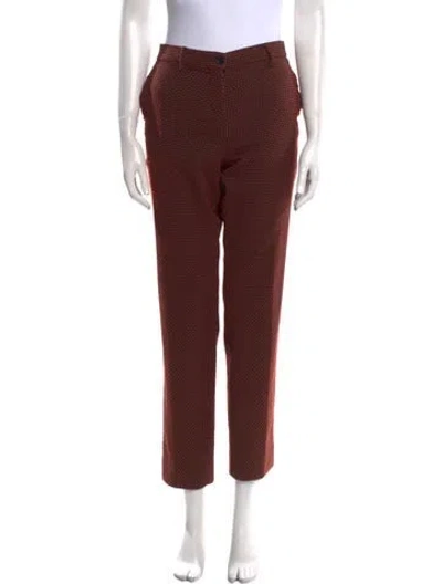 Pre-owned Etro Printed Straight Leg Pants In Red