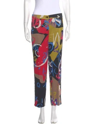 Pre-owned Etro Printed Straight Leg Pants W/ Tags In Blue