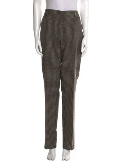 Pre-owned Etro Printed Straight Leg Pants W/ Tags In Neutral
