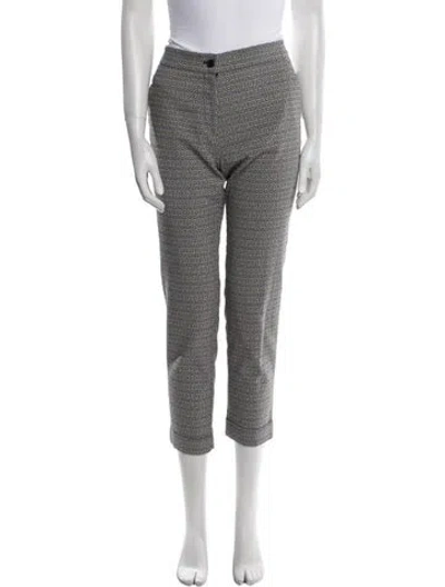 Pre-owned Etro Printed Straight Leg Pants In White