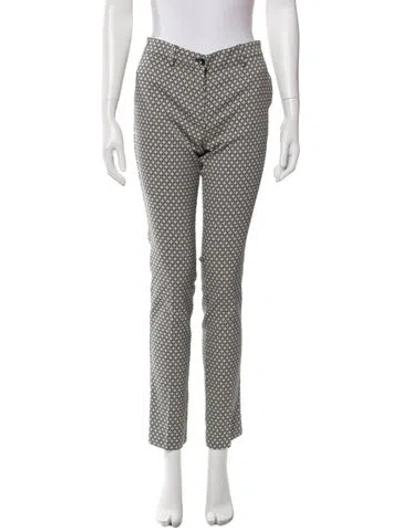 Pre-owned Etro Printed Straight Leg Pants In White