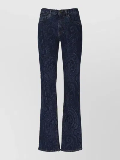 Etro Printed Straight-leg Denim Jeans In Blue