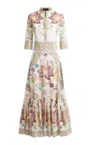 Etro Printed Stretch-cotton Midi Dress In Multi