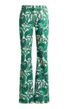 Etro Printed Stretch Low-rise Flared Jeans In Green