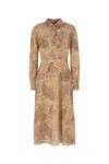 Etro Stretch Polyester Shirt Dress With Paisley Pattern