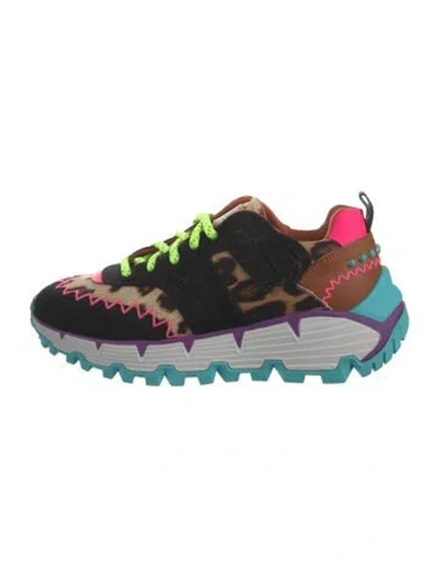 Pre-owned Etro Printed Studded Accents Sneakers In Black