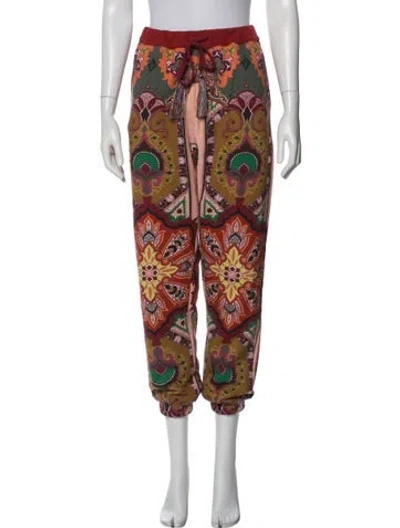 Pre-owned Etro Printed Sweatpants In Red