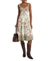 Etro Floral Print Dress In Print On White