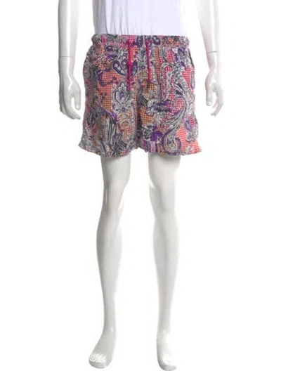 Pre-owned Etro Printed Swim Trunks In Red