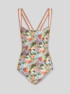 Etro Bouquet-print Open-back Swimsuit In White