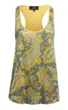 Etro Printed Tank Top In Yellow