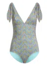 Etro Printed Tie-shoulder Swimsuit In Multi