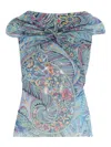 Etro Printed Top In Blue
