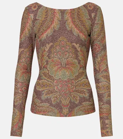 Etro Jersey Sweater With Floral Motif In Multi