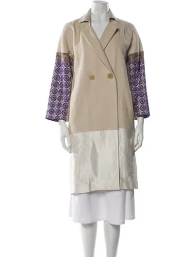 Pre-owned Etro Printed Trench Coat In Neutral