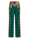 Etro Printed Trousers In Green
