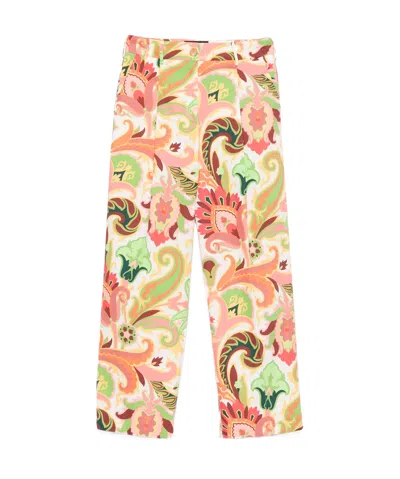Etro Printed Trousers In Pink