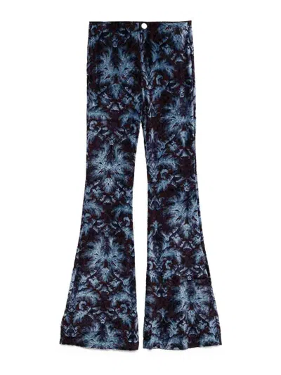 Etro Printed Trouses In Blue