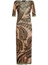 ETRO ETRO PRINTED TULLE MIDI DRESS CLOTHING