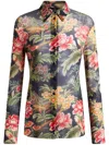 Etro Printed Tulle Shirt In Black