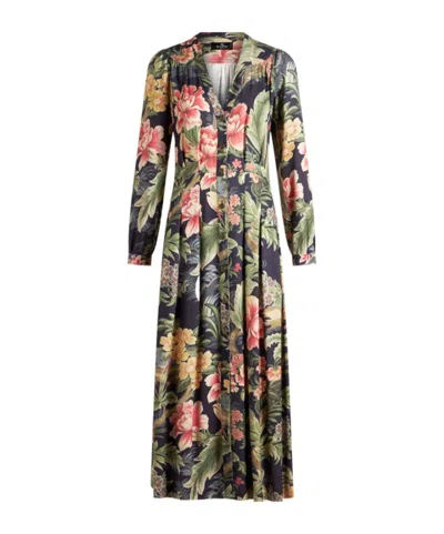 ETRO ETRO FLORAL-PRINTED V-NECK SHIRT DRESS