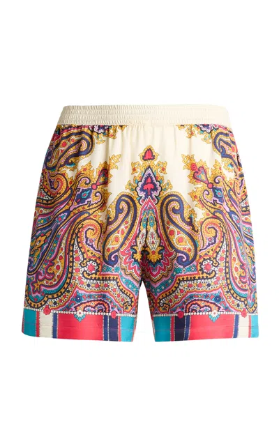 Etro Printed Twill Shorts In Multi
