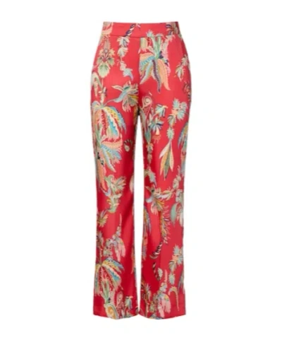 Etro Printed Twill Straight Pants In Multi