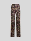 Etro Twill-print Straight-legged Trousers In Black