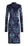 Etro Printed Crepe Midi Dress In Blue