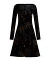 Etro Velted Printed Mini Dress In Black