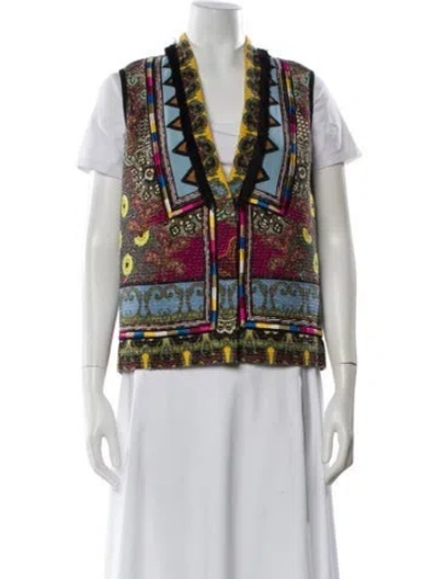 Pre-owned Etro Printed Vest In Blue
